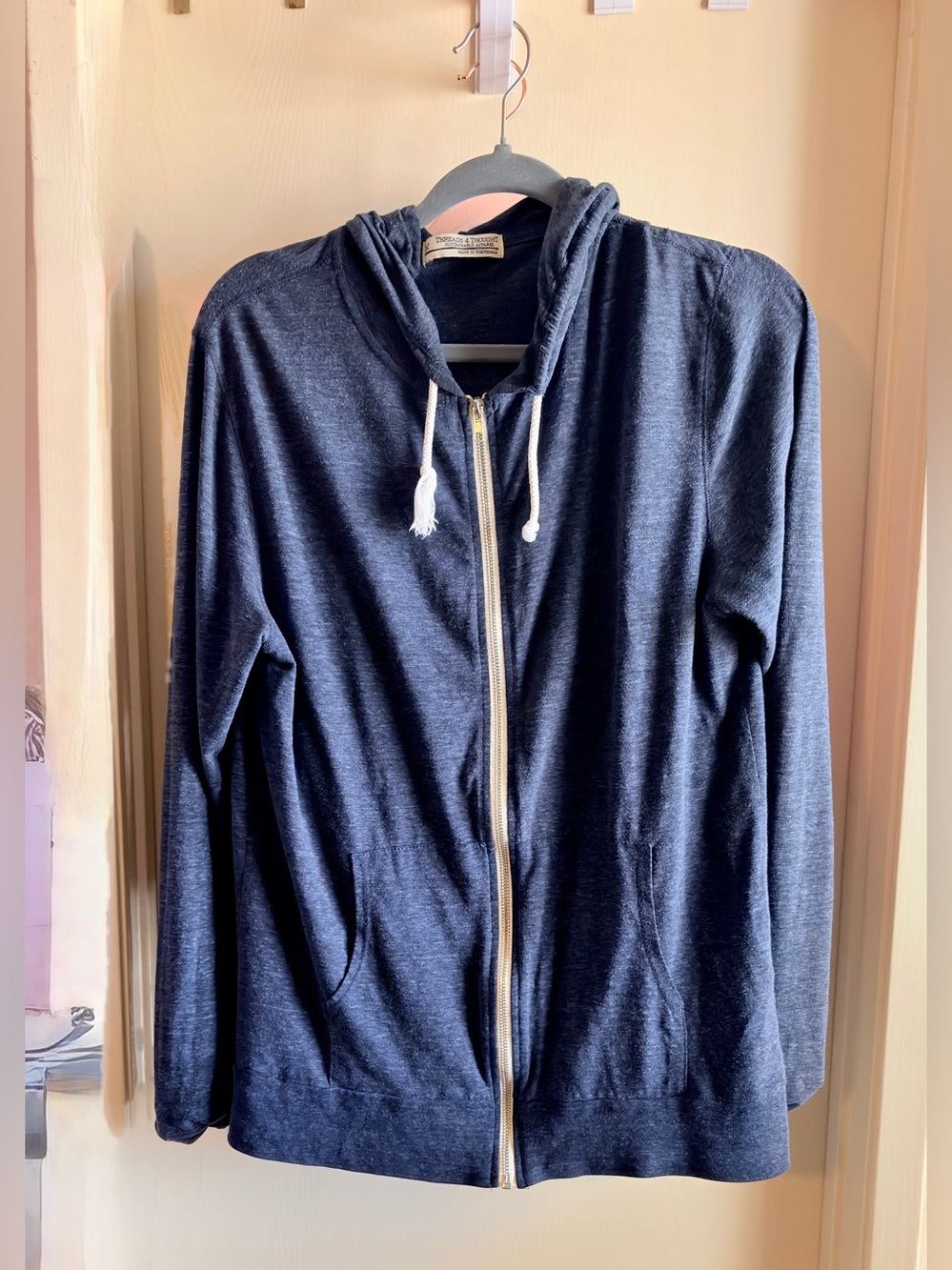Gray hoodie sweatshirt - Medium by Threads for Thought
